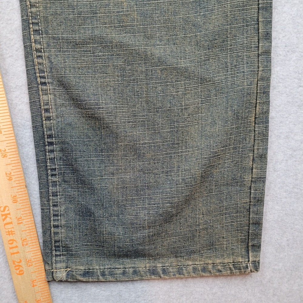 Five Elementz Jeans Mens 40 Blue Timeless Classic Straight Leg Distressed Denim - Picture 2 of 8